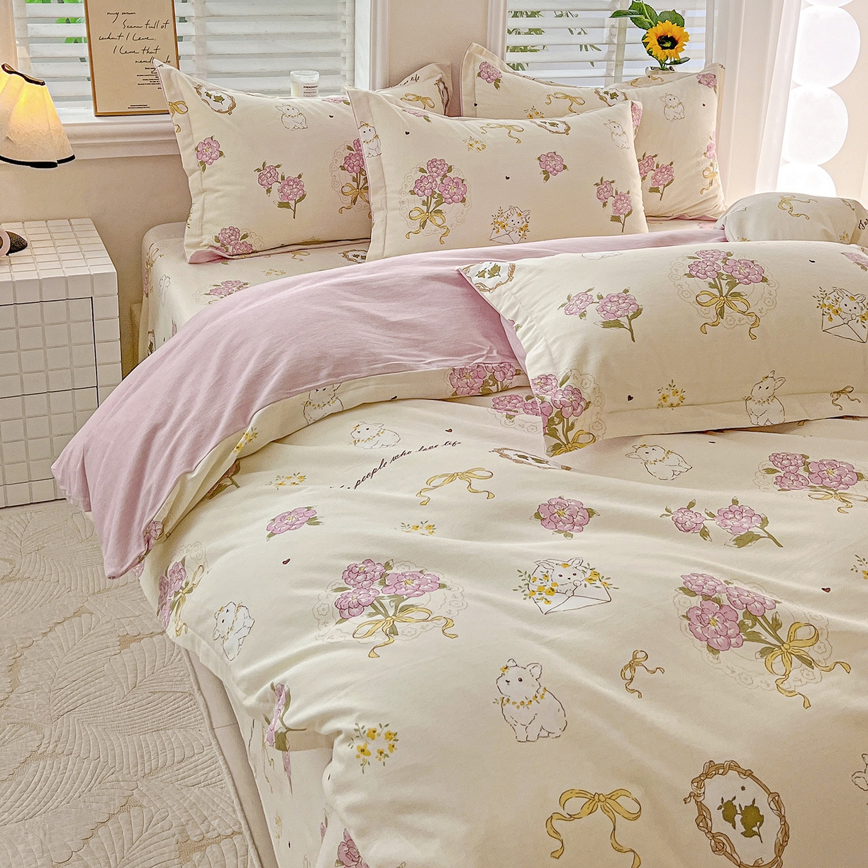 91家纺网 家纺一手货源 找家纺 依庭 2025新款高克重全棉纯棉磨毛印花单被套 优漫