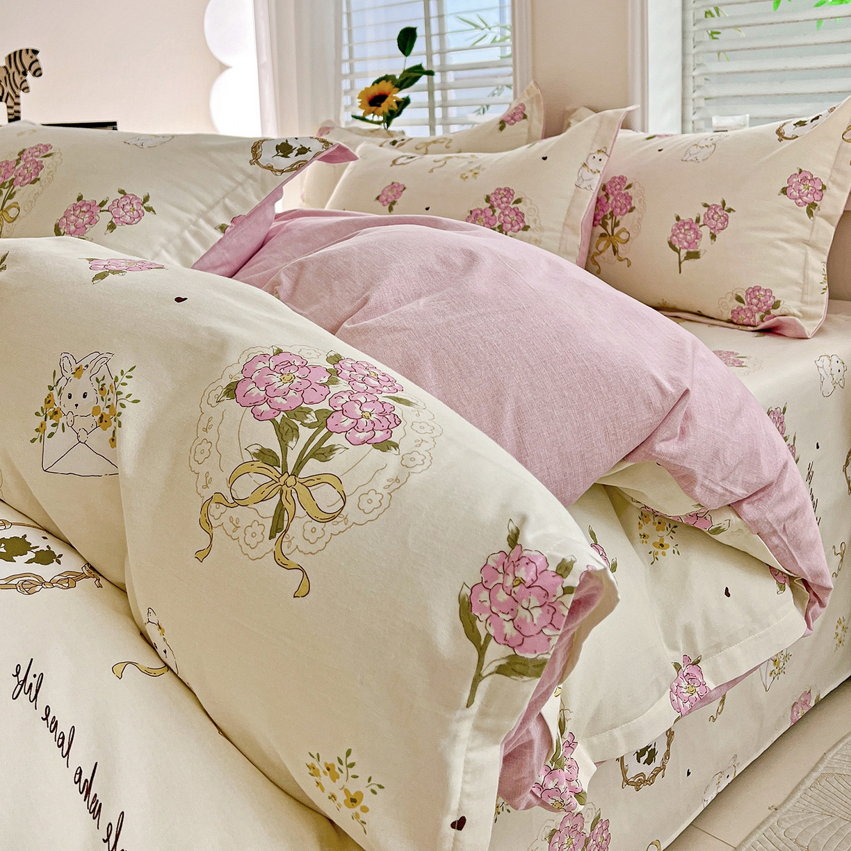 91家纺网 家纺一手货源 找家纺 依庭 2025新款高克重全棉纯棉磨毛印花单被套 优漫