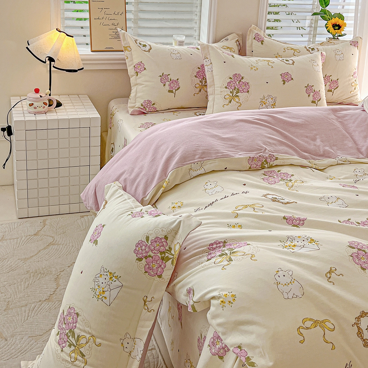 91家纺网 家纺一手货源 找家纺 依庭 2025新款高克重全棉纯棉磨毛印花单被套 优漫