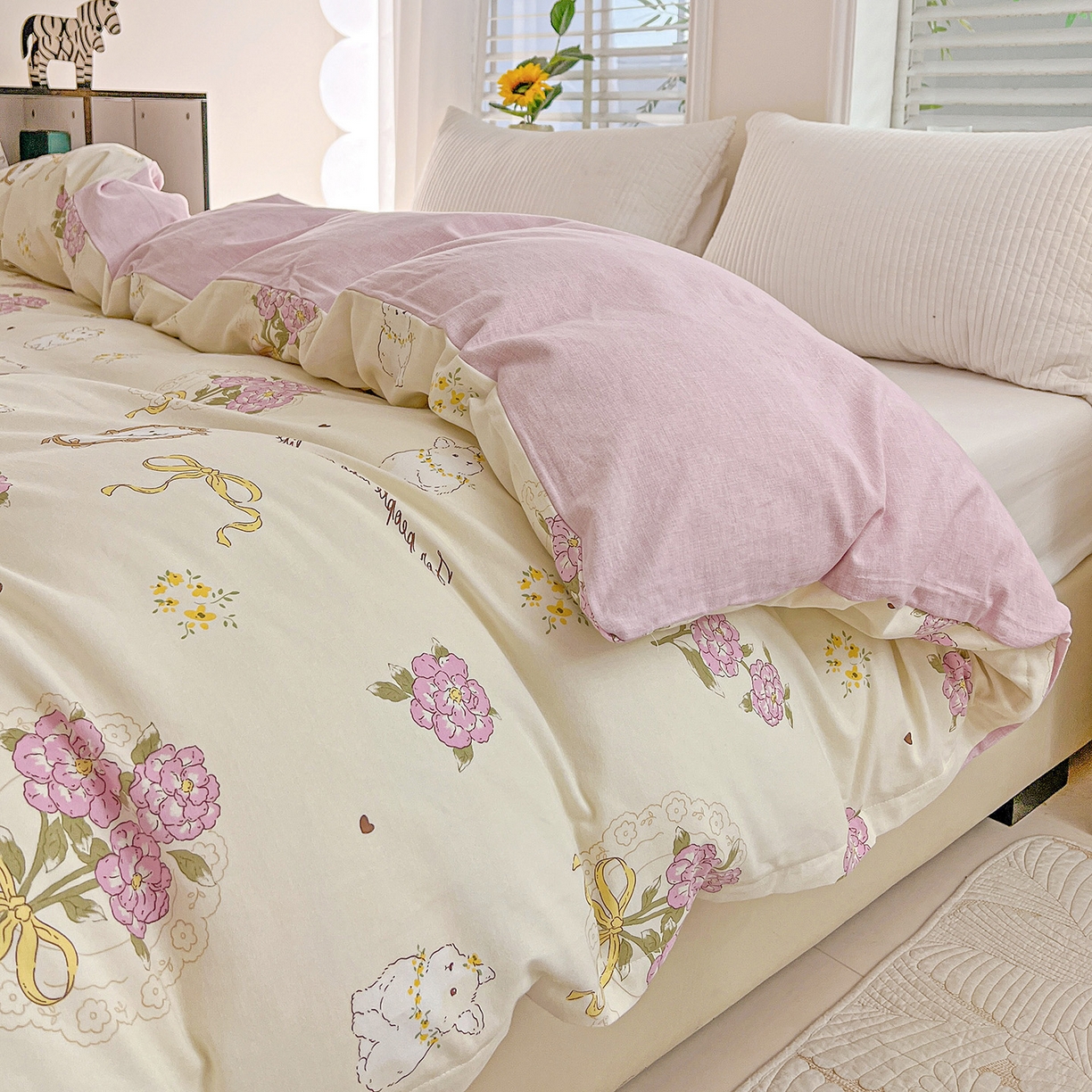 91家纺网 家纺一手货源 找家纺 依庭 2025新款高克重全棉纯棉磨毛印花单被套 优漫