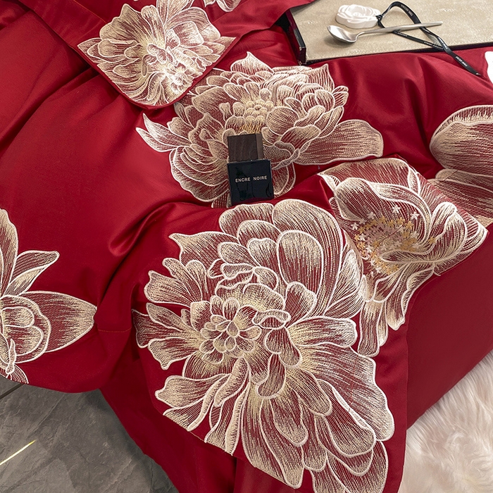 91家纺网 家纺一手货源 找家纺 （总）置顶家纺 新款60支长绒棉刺绣四件套--繁花似锦