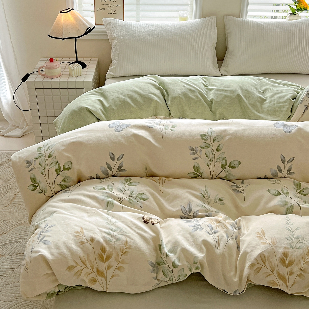 91家纺网 家纺一手货源 找家纺 依庭 2025新款高克重全棉纯棉磨毛印花单被套 悠悠仙草