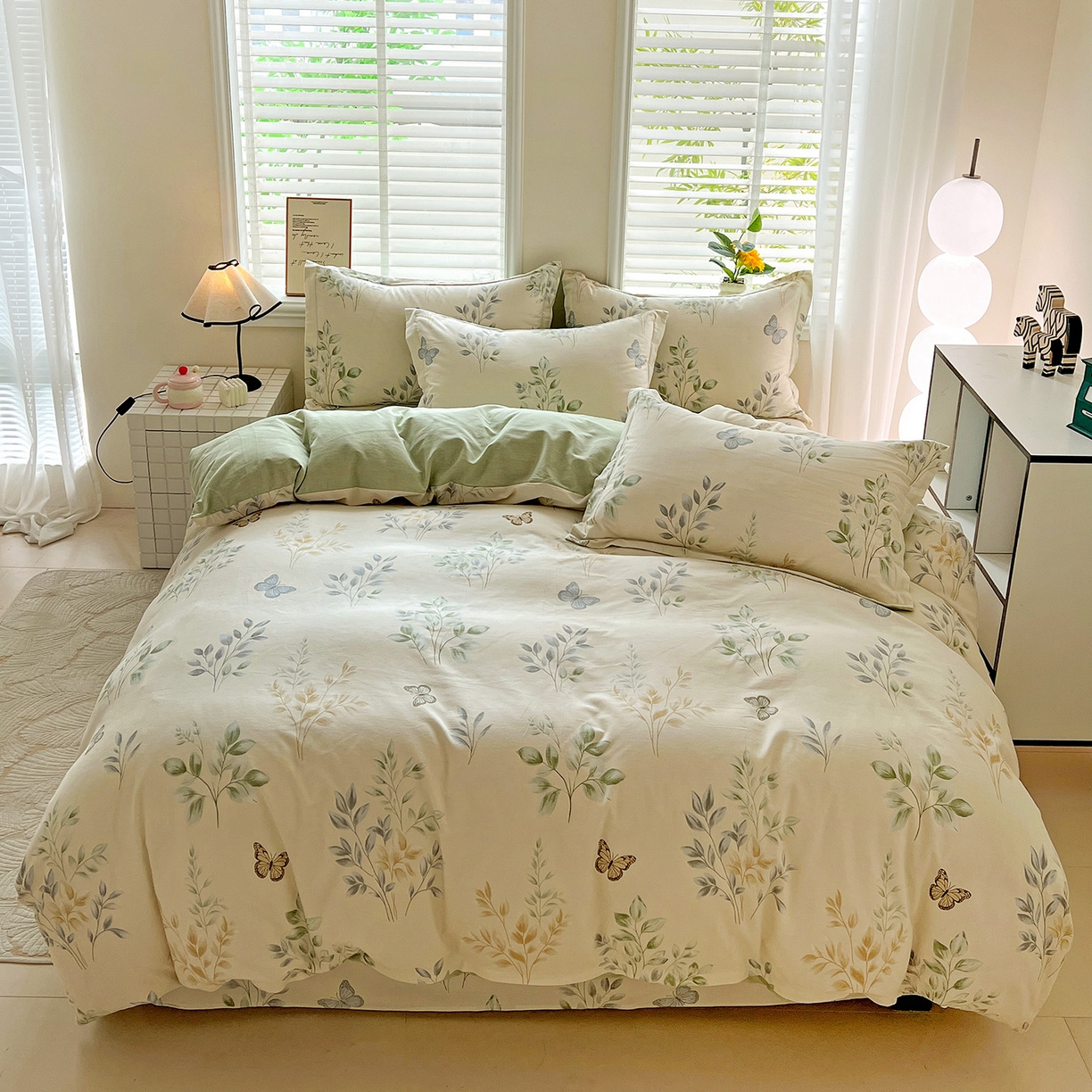 91家纺网 家纺一手货源 找家纺 依庭 2025新款高克重全棉纯棉磨毛印花单被套 悠悠仙草