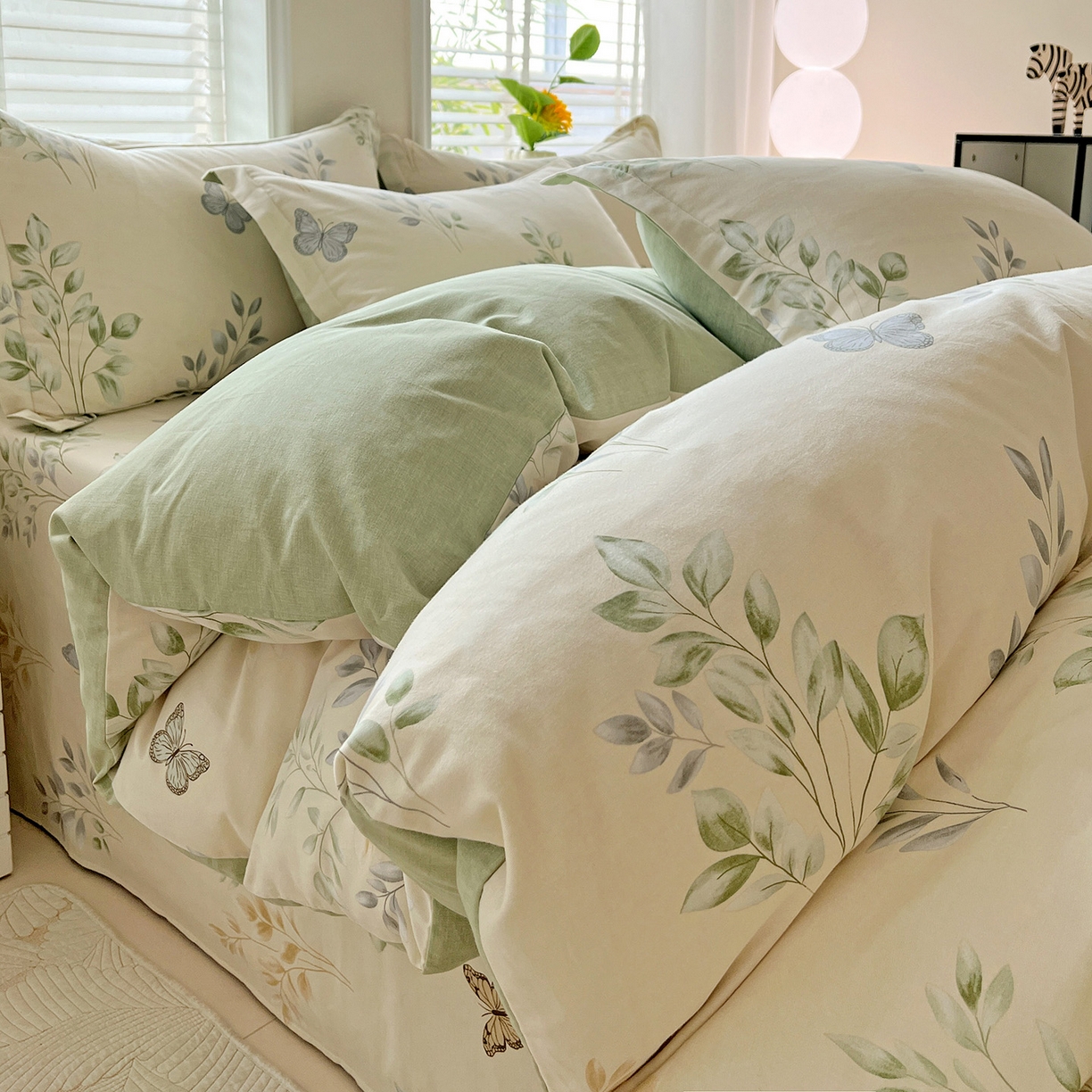 91家纺网 家纺一手货源 找家纺 依庭 2025新款高克重全棉纯棉磨毛印花单被套 悠悠仙草