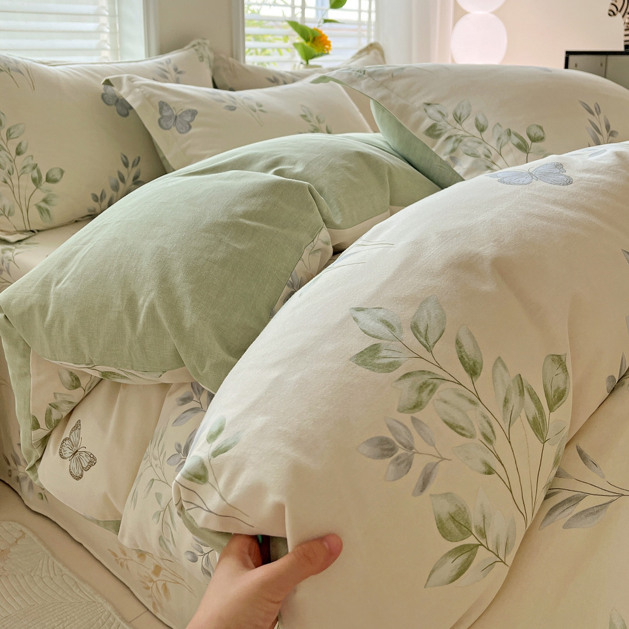 91家纺网 家纺一手货源 找家纺 依庭 2025新款高克重全棉纯棉磨毛印花单被套 悠悠仙草