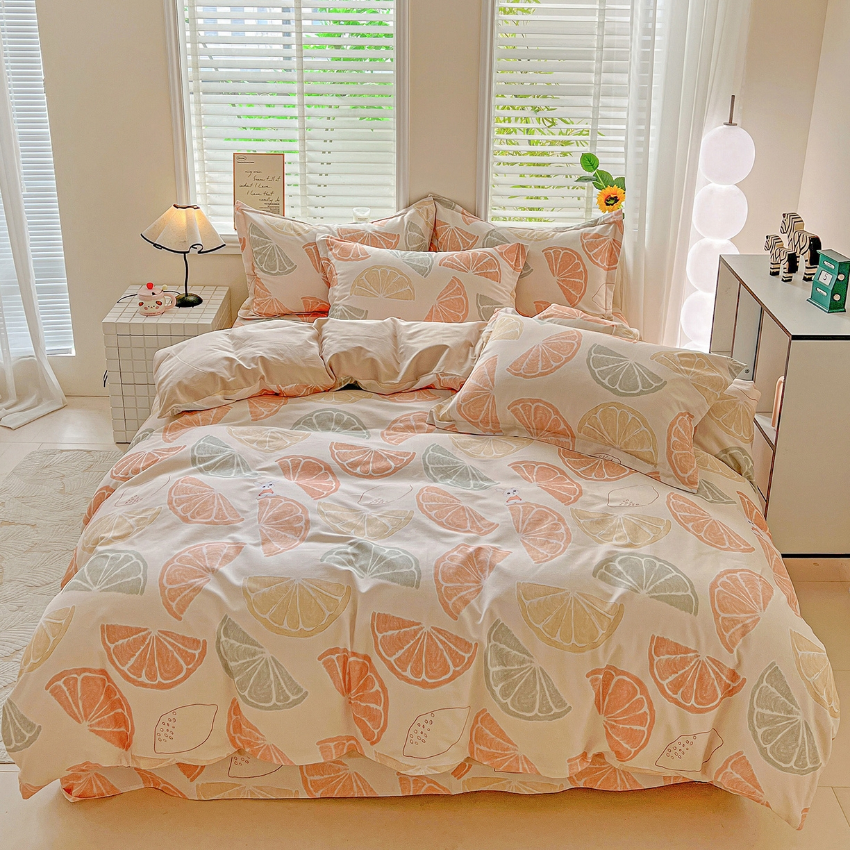 91家纺网 家纺一手货源 找家纺 依庭 2025新款高克重全棉纯棉磨毛印花单被套 柚见