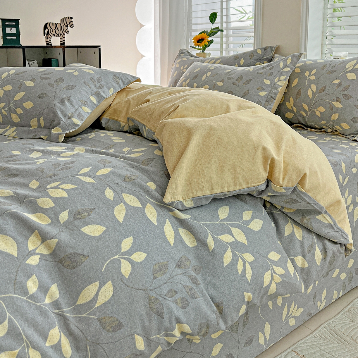 依庭 2025新款高克重全棉纯棉磨毛印花单被套 灼华