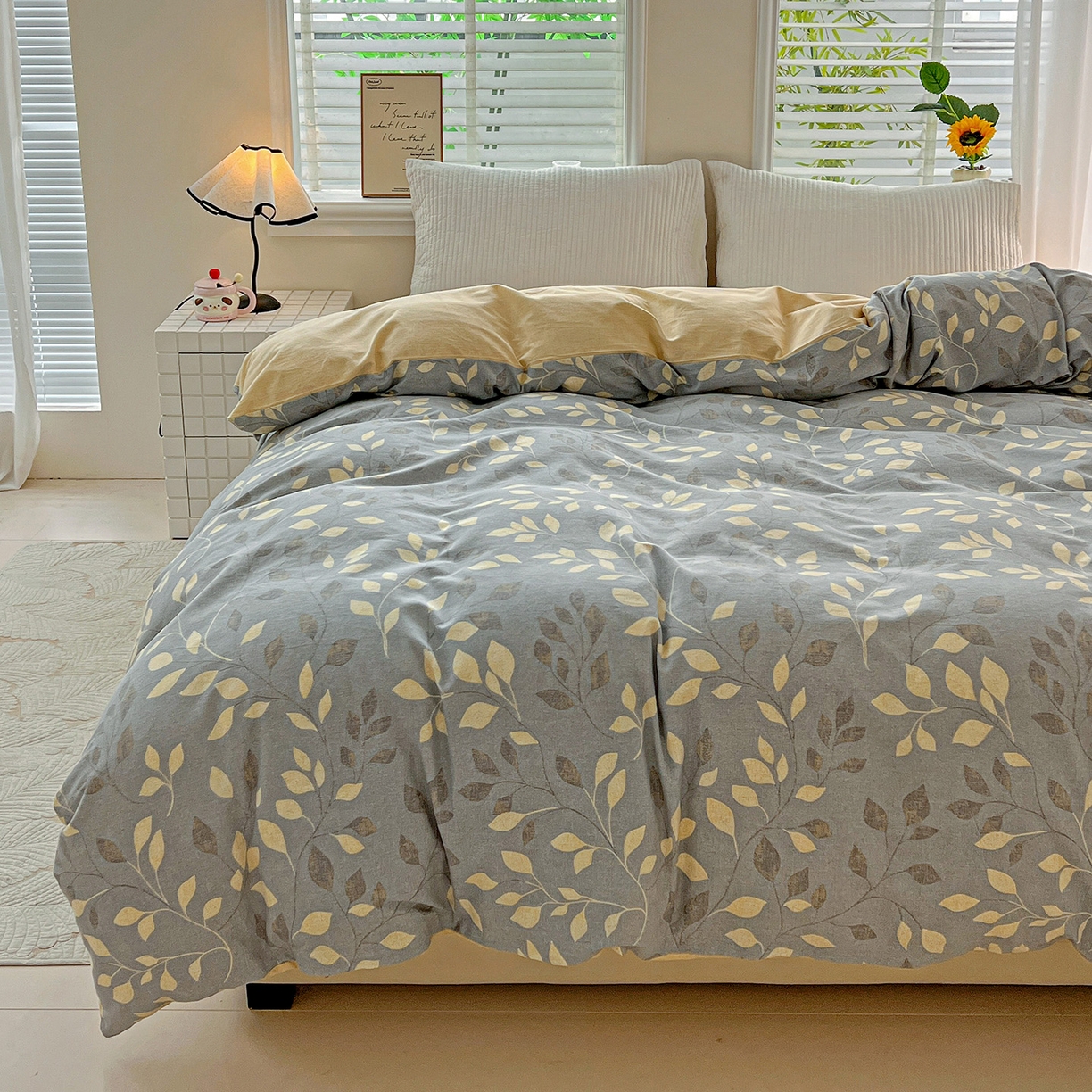 91家纺网 家纺一手货源 找家纺 依庭 2025新款高克重全棉纯棉磨毛印花单被套 灼华