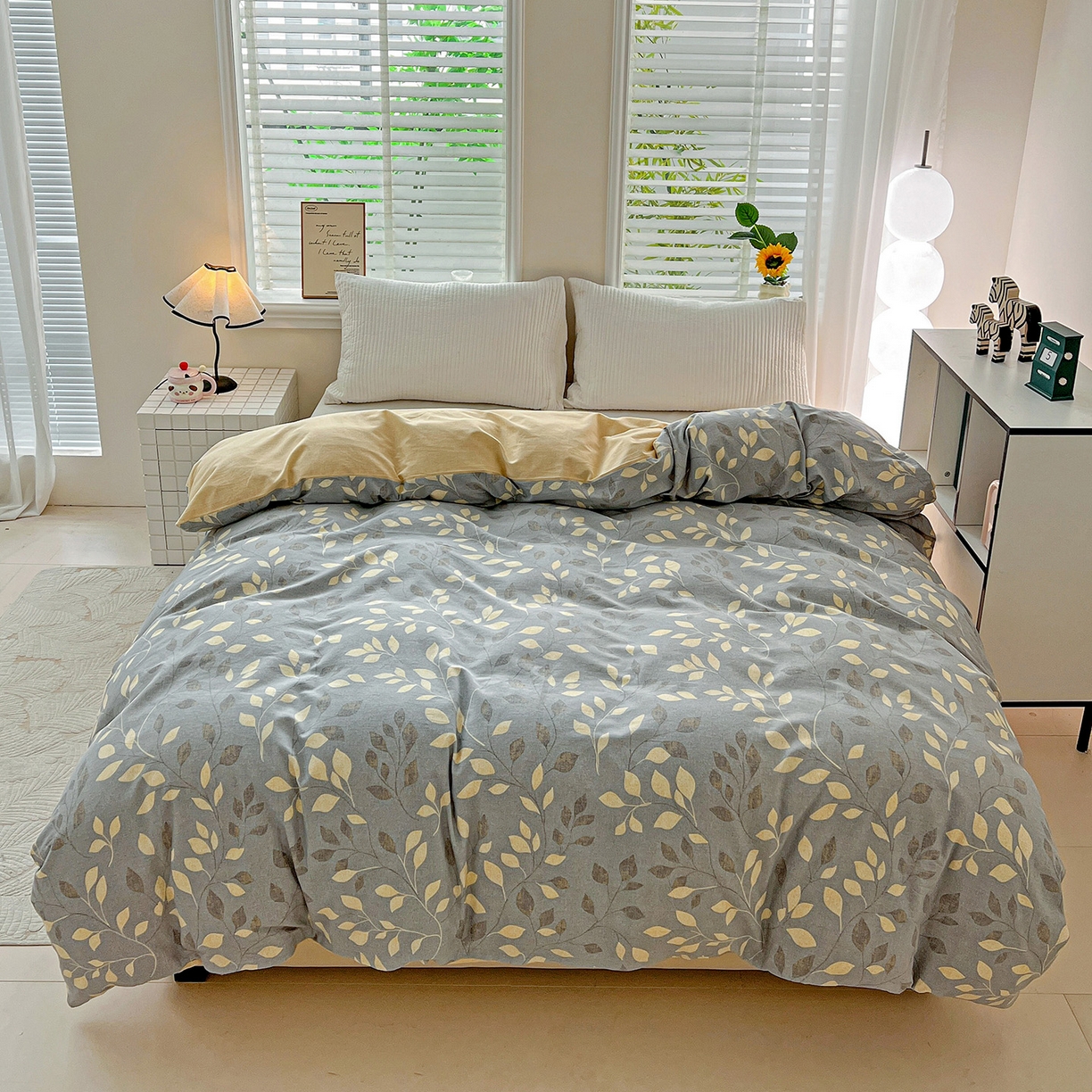 91家纺网 家纺一手货源 找家纺 依庭 2025新款高克重全棉纯棉磨毛印花单被套 灼华