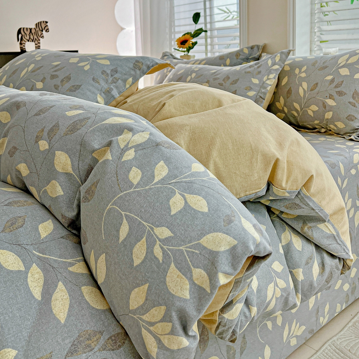 91家纺网 家纺一手货源 找家纺 依庭 2025新款高克重全棉纯棉磨毛印花单被套 灼华