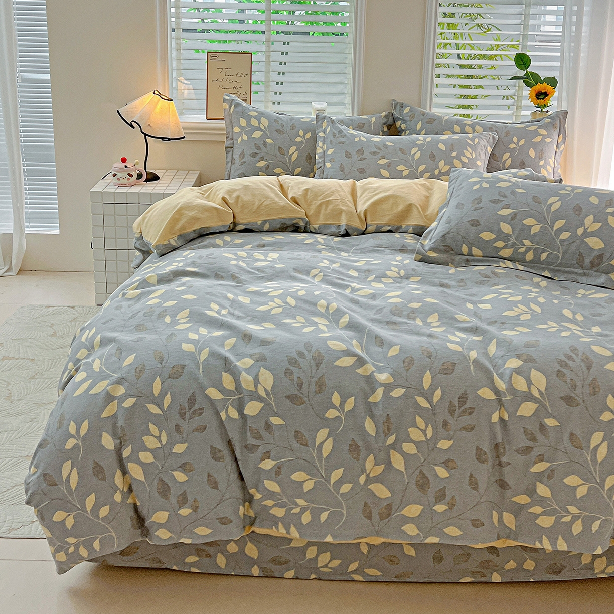 91家纺网 家纺一手货源 找家纺 依庭 2025新款高克重全棉纯棉磨毛印花单被套 灼华