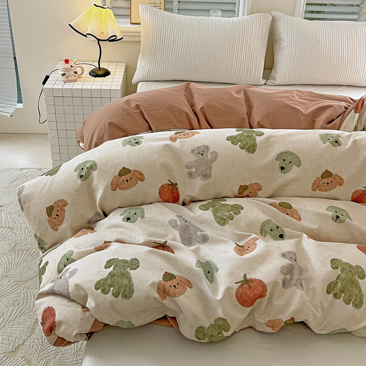 91家纺网 家纺一手货源 找家纺 （总）依庭 2025新款高克重全棉纯棉磨毛印花四件套