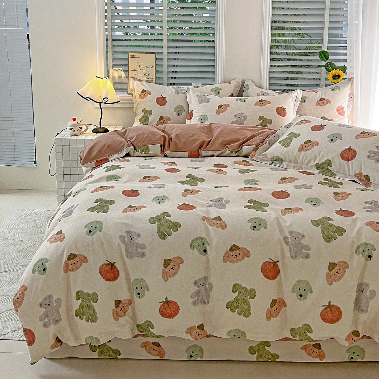 91家纺网 家纺一手货源 找家纺 （总）依庭 2025新款高克重全棉纯棉磨毛印花四件套