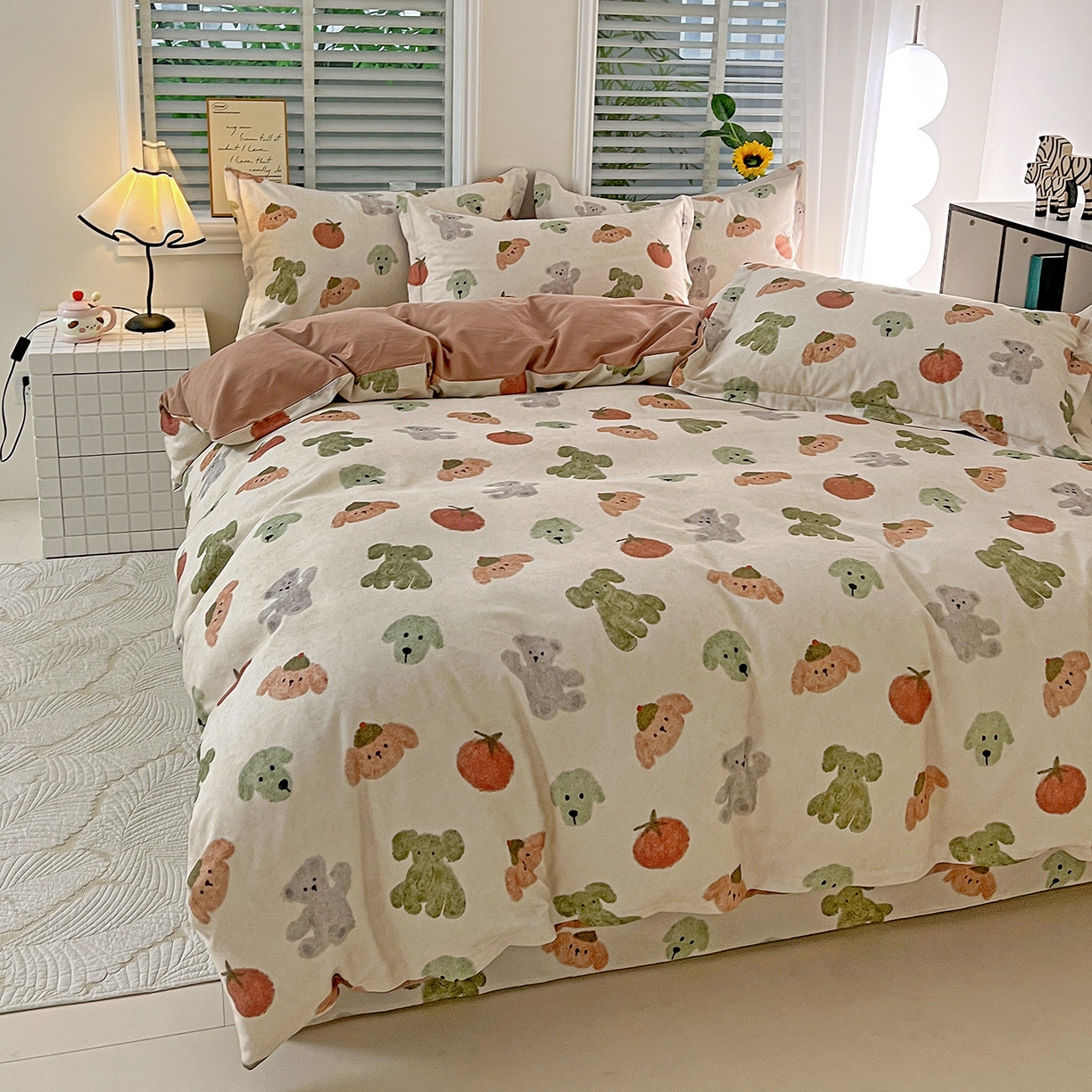 91家纺网 家纺一手货源 找家纺 （总）依庭 2025新款高克重全棉纯棉磨毛印花四件套