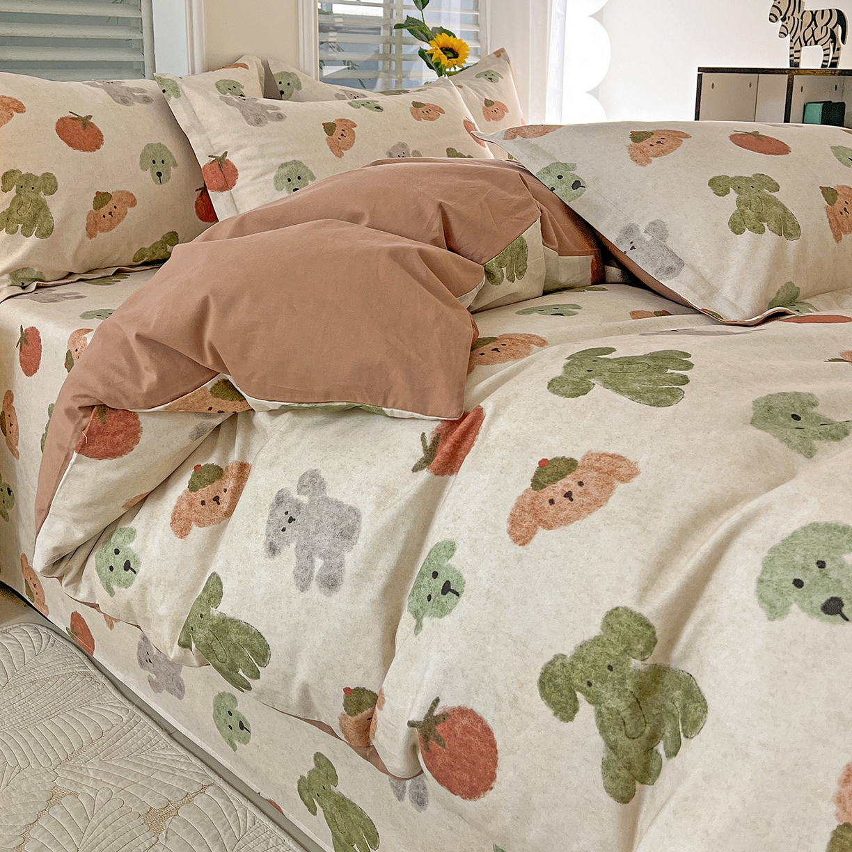 91家纺网 家纺一手货源 找家纺 （总）依庭 2025新款高克重全棉纯棉磨毛印花四件套