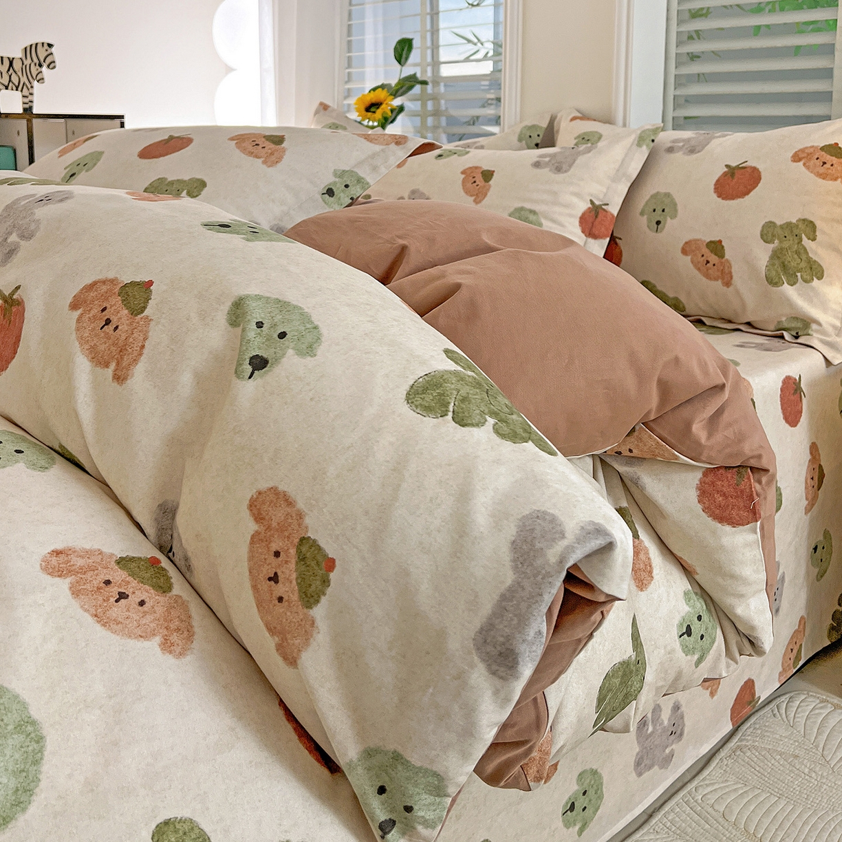 91家纺网 家纺一手货源 找家纺 （总）依庭 2025新款高克重全棉纯棉磨毛印花四件套