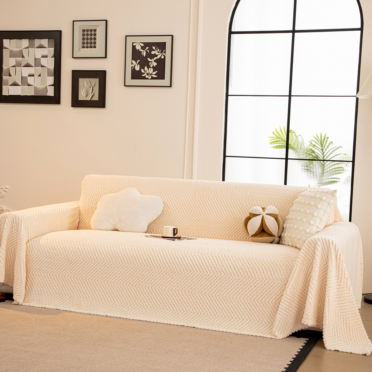 91家纺网 家纺一手货源 找家纺 （总）沐沐家纺 2025新款秋月沙发巾