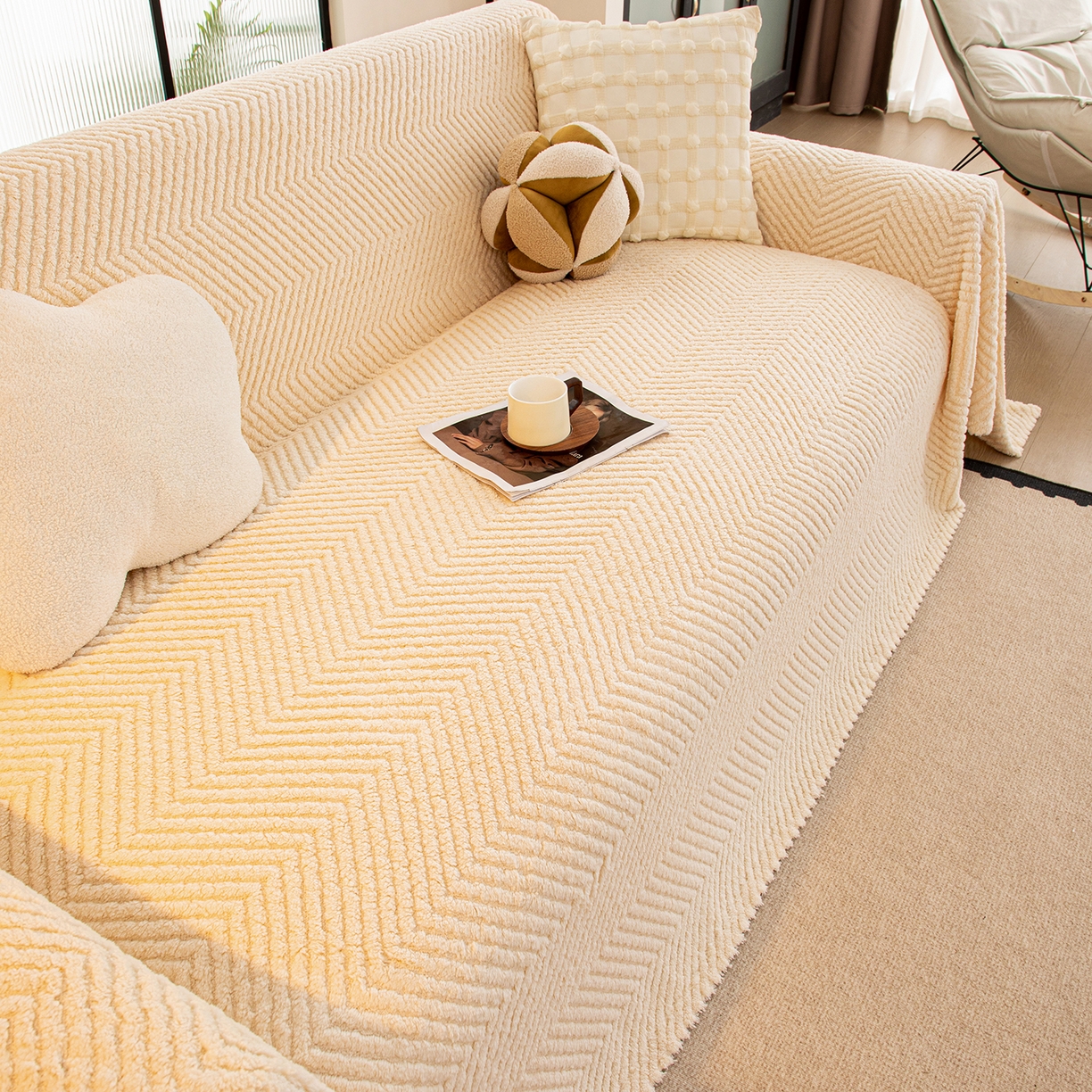 91家纺网 家纺一手货源 找家纺 （总）沐沐家纺 2025新款秋月沙发巾