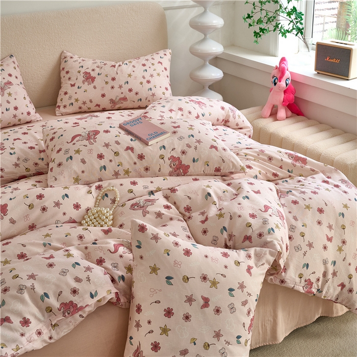 91家纺网 家纺一手货源 找家纺 （总）百利卡通（原迪士尼家纺） 2025新款全棉双层纱小马宝莉系列三四件套