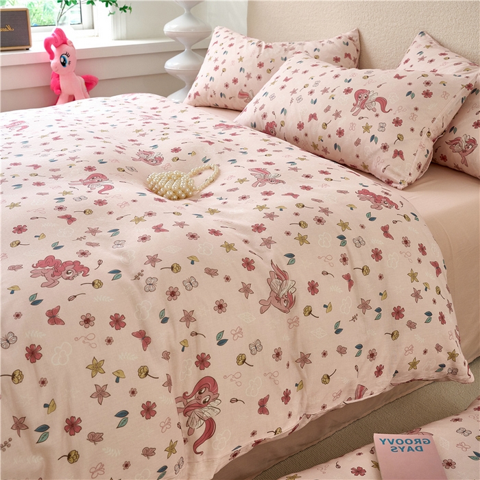 91家纺网 家纺一手货源 找家纺 （总）百利卡通（原迪士尼家纺） 2025新款全棉双层纱小马宝莉系列三四件套