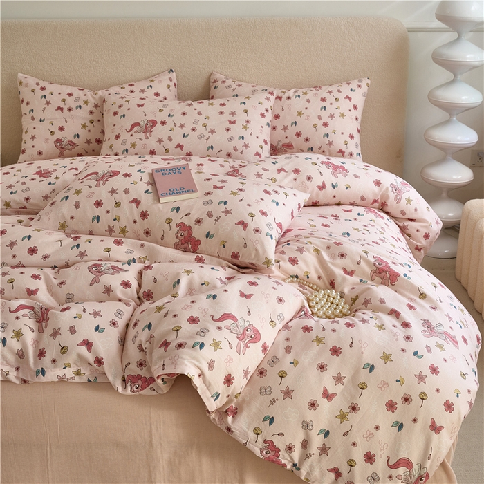 91家纺网 家纺一手货源 找家纺 （总）百利卡通（原迪士尼家纺） 2025新款全棉双层纱小马宝莉系列三四件套