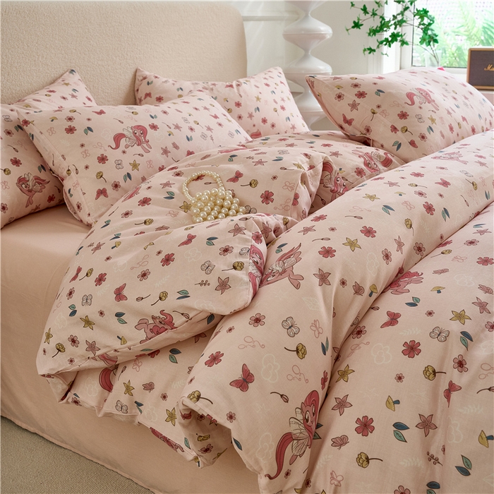 91家纺网 家纺一手货源 找家纺 （总）百利卡通（原迪士尼家纺） 2025新款全棉双层纱小马宝莉系列三四件套