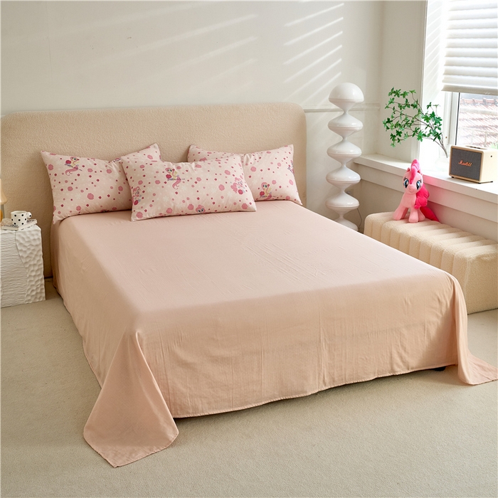 91家纺网 家纺一手货源 找家纺 百利卡通（原迪士尼家纺） 2025新款全棉双层纱小马宝莉系列三四件套 花中柔柔