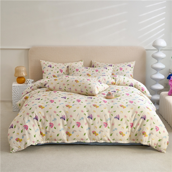 百利卡通（原迪士尼家纺） 2025新款全棉双层纱小马宝莉系列三四件套 云和紫悦