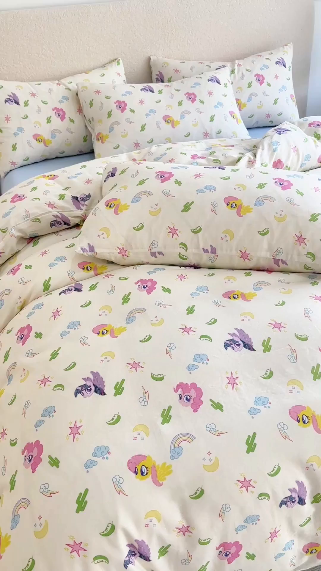 91家纺网 家纺一手货源 找家纺 百利卡通（原迪士尼家纺） 2025新款全棉双层纱小马宝莉系列三四件套 云和紫悦