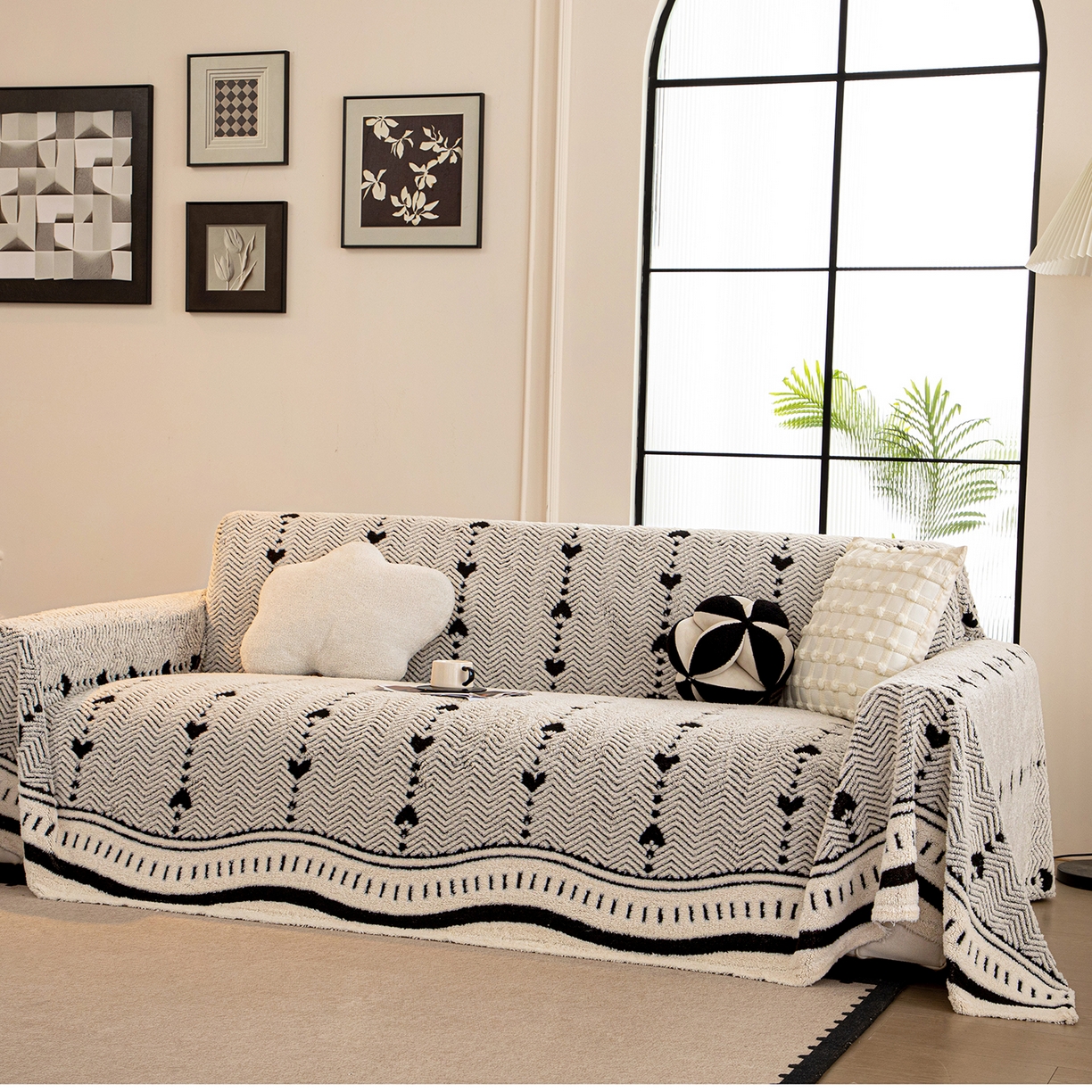 91家纺网 家纺一手货源 找家纺 （总）沐沐家纺 2025新款爱心绒语沙发巾