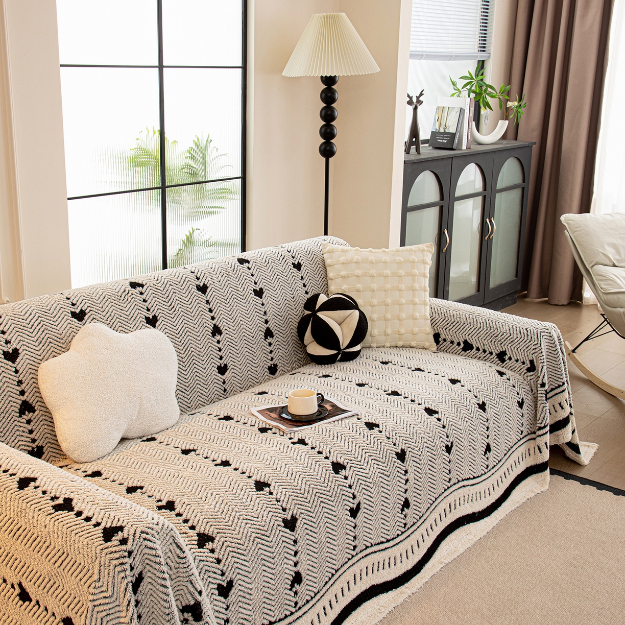 （总）沐沐家纺 2025新款爱心绒语沙发巾