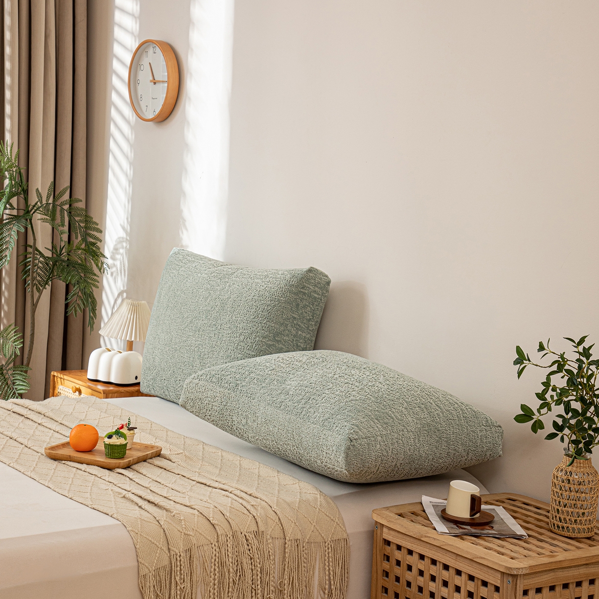 91家纺网 家纺一手货源 找家纺 沐沐家纺 2026新款可可西里面包枕 水绿