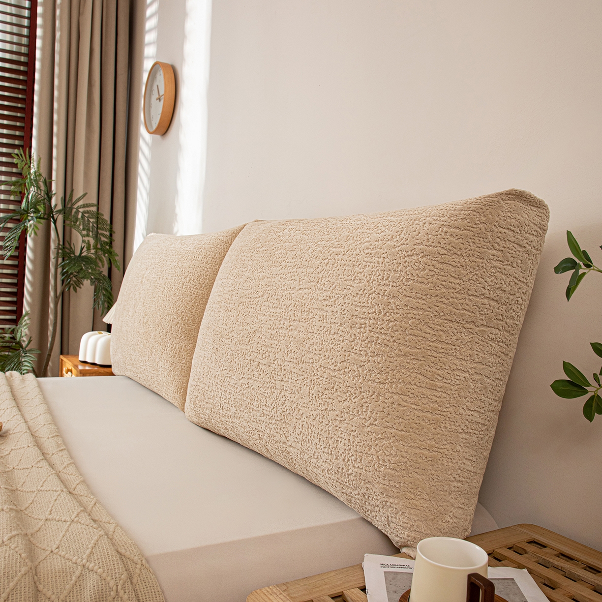 91家纺网 家纺一手货源 找家纺 沐沐家纺 2026新款可可西里面包枕 卡其