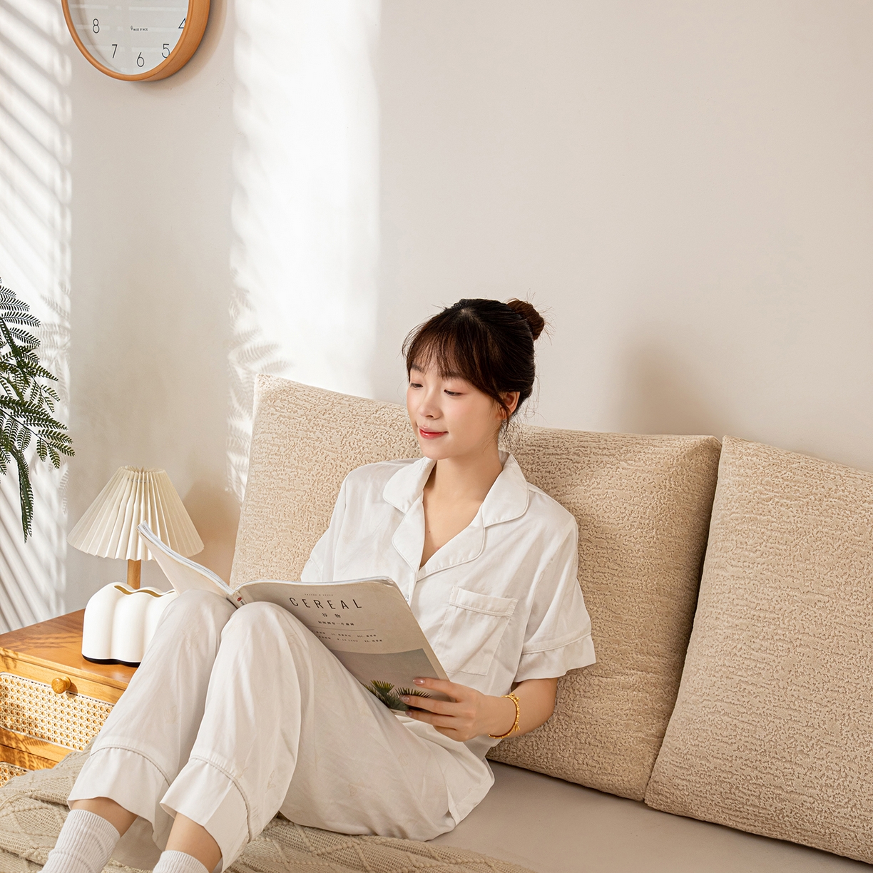 91家纺网 家纺一手货源 找家纺 沐沐家纺 2026新款可可西里面包枕 卡其