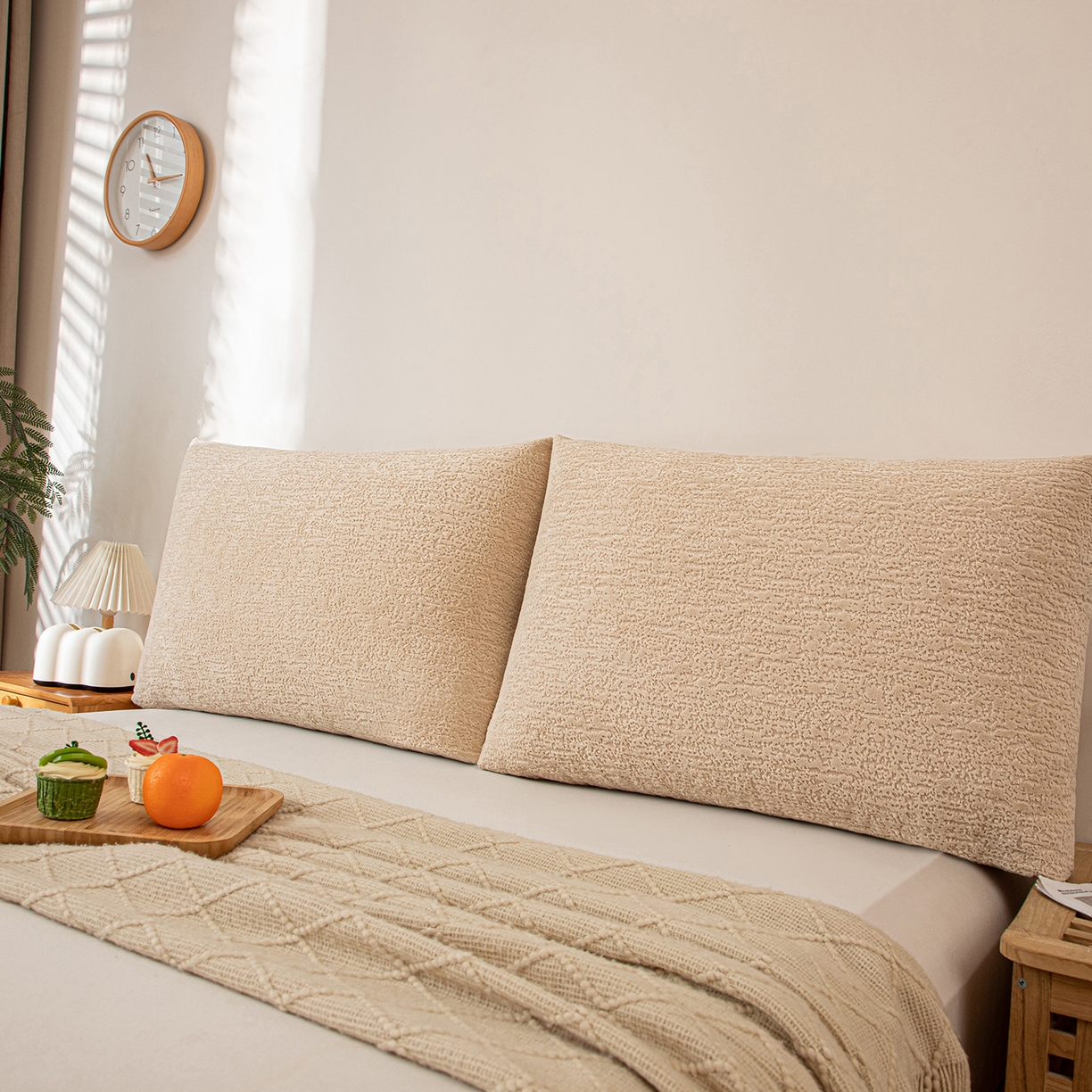 91家纺网 家纺一手货源 找家纺 沐沐家纺 2026新款可可西里面包枕 卡其