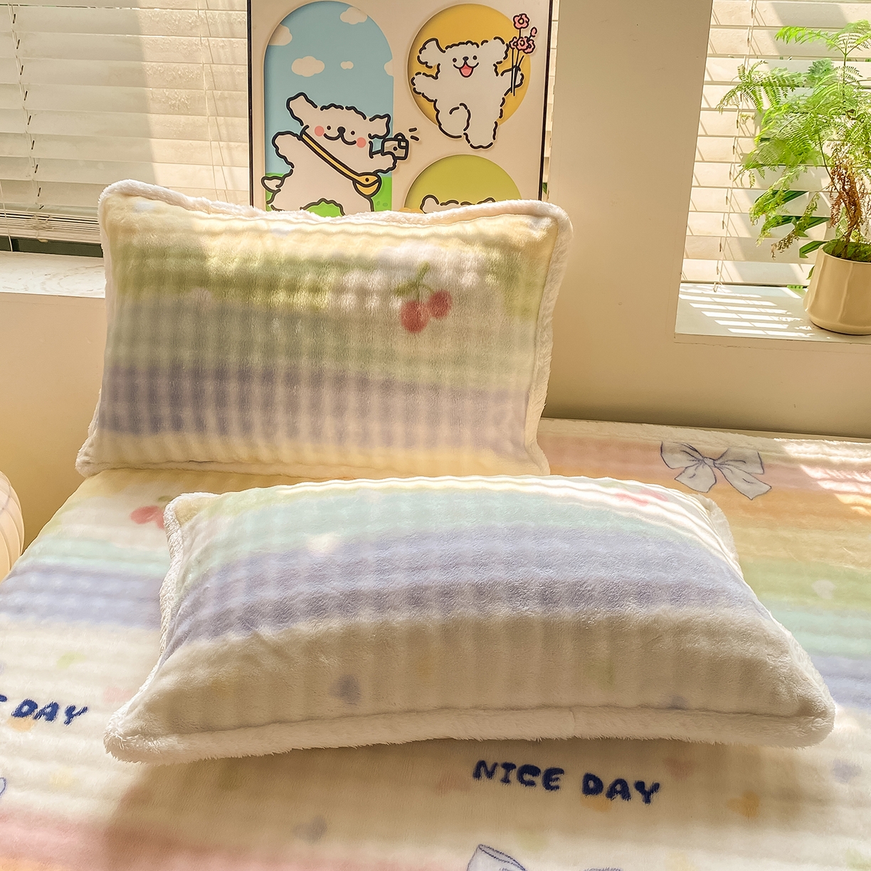 91家纺网 家纺一手货源 找家纺 （总）眠势力 2025新款暖绒泡泡床单冬季保暖被单牛奶绒床单罩