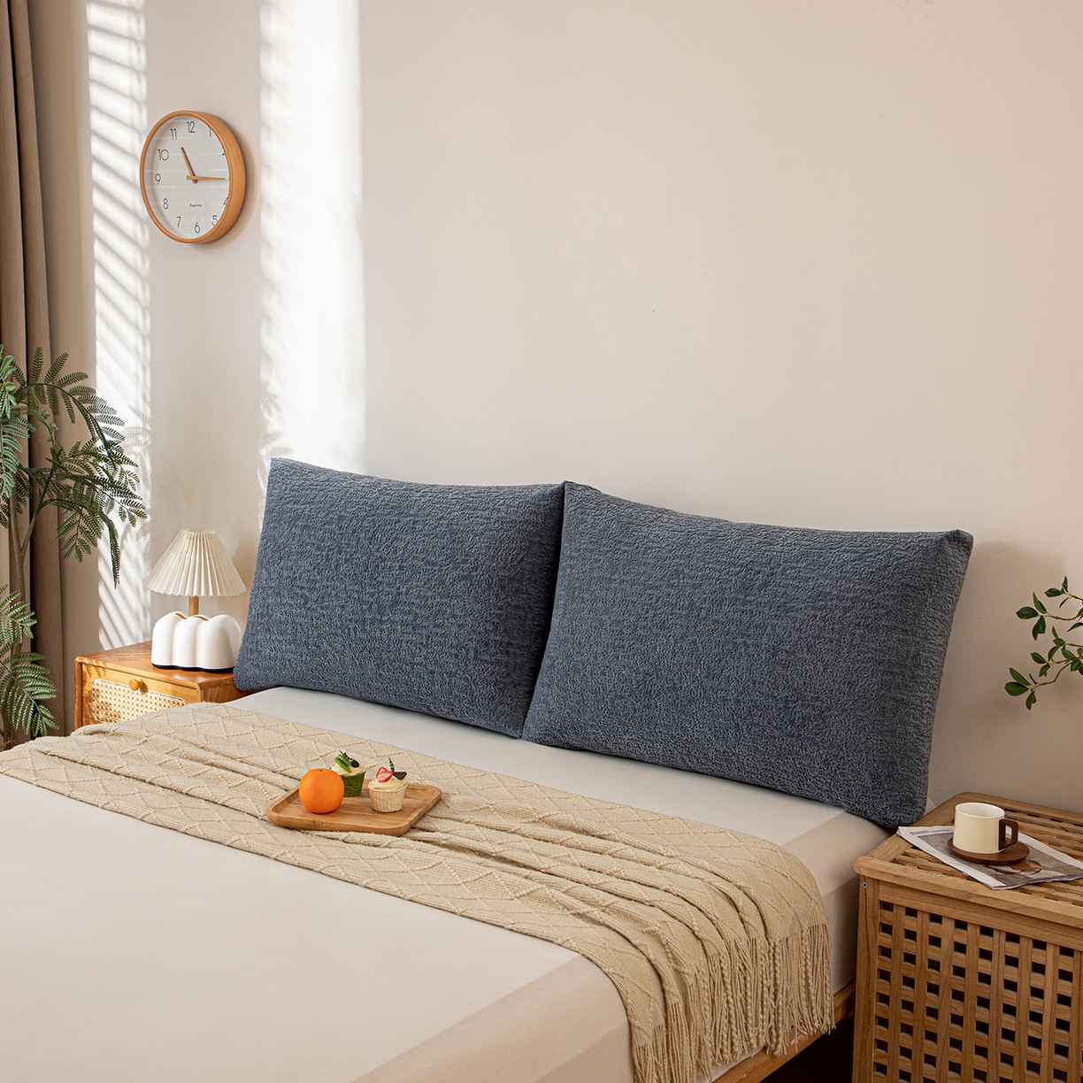 91家纺网 家纺一手货源 找家纺 沐沐家纺 2026新款可可西里面包枕 深灰