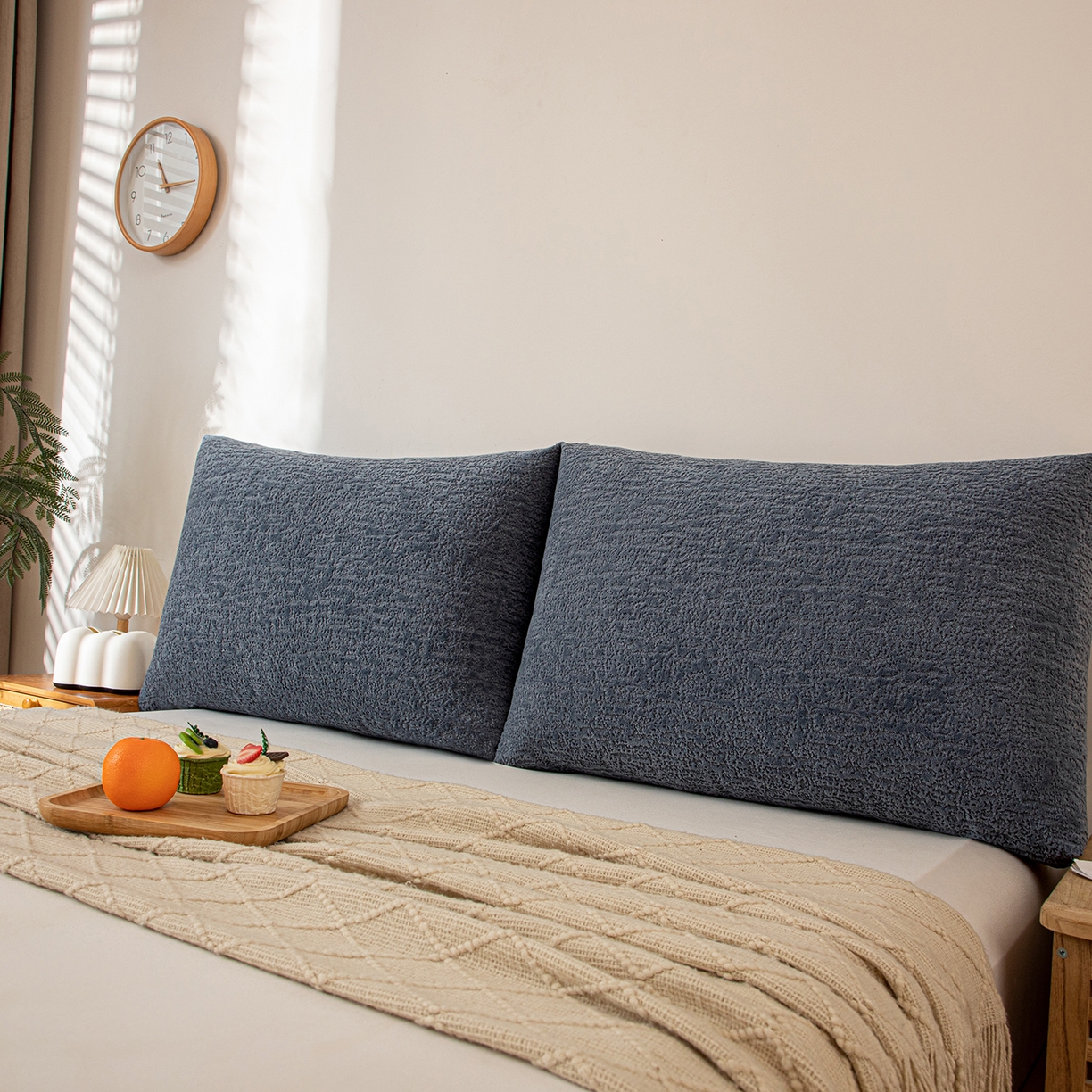 91家纺网 家纺一手货源 找家纺 沐沐家纺 2026新款可可西里面包枕 深灰