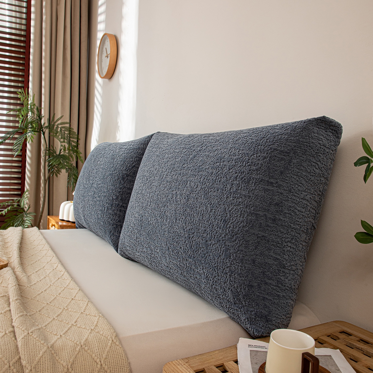 91家纺网 家纺一手货源 找家纺 沐沐家纺 2026新款可可西里面包枕 深灰