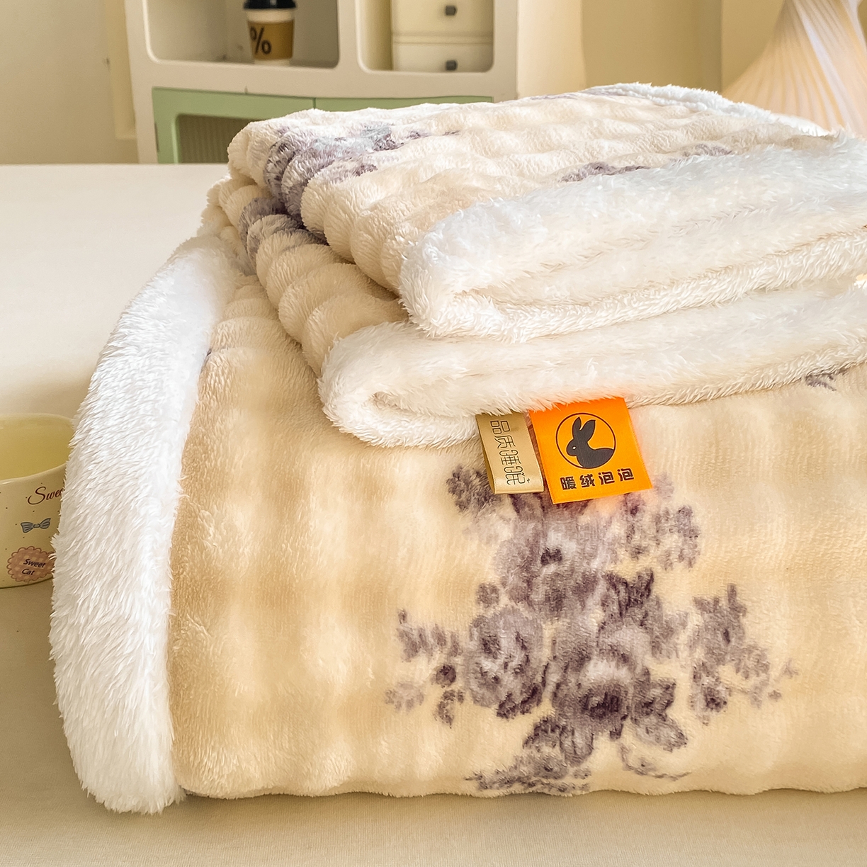 91家纺网 家纺一手货源 找家纺 （总）眠势力 2025新款暖绒泡泡床单冬季保暖被单牛奶绒床单罩