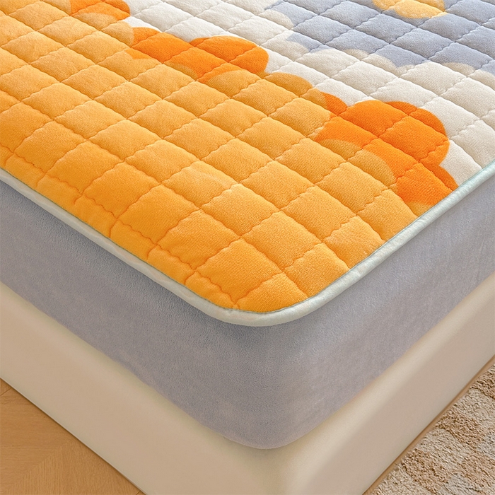 91家纺网 家纺一手货源 找家纺 澜妃 2025新款加厚牛奶绒卡通夹棉单床笠床笠单件单品床笠-亦甜系列 亦甜-黄色月亮