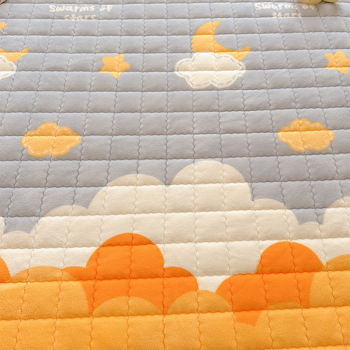 91家纺网 家纺一手货源 找家纺 澜妃 2025新款加厚牛奶绒卡通夹棉单床笠床笠单件单品床笠-亦甜系列 亦甜-黄色月亮