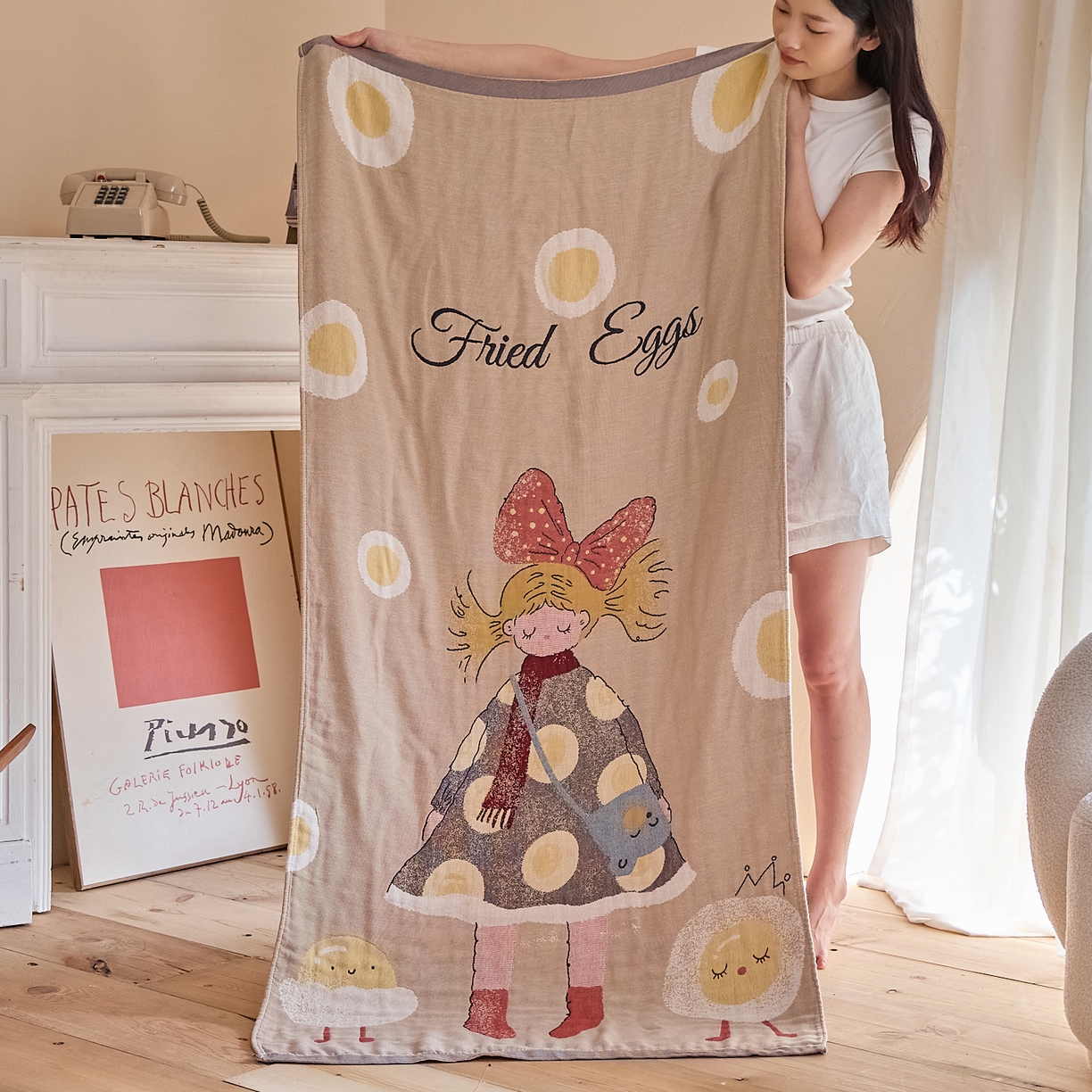 91家纺网 家纺一手货源 找家纺 （总）沐瑟家纺 2025新款卡通A类全棉四层纱布浴巾加大毛巾-第三组