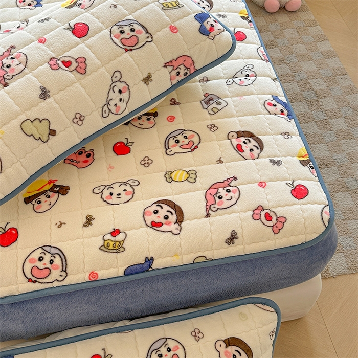 91家纺网 家纺一手货源 找家纺 澜妃 2025新款加厚牛奶绒卡通夹棉单床笠床笠单件单品床笠-亦甜系列 亦甜-小小新