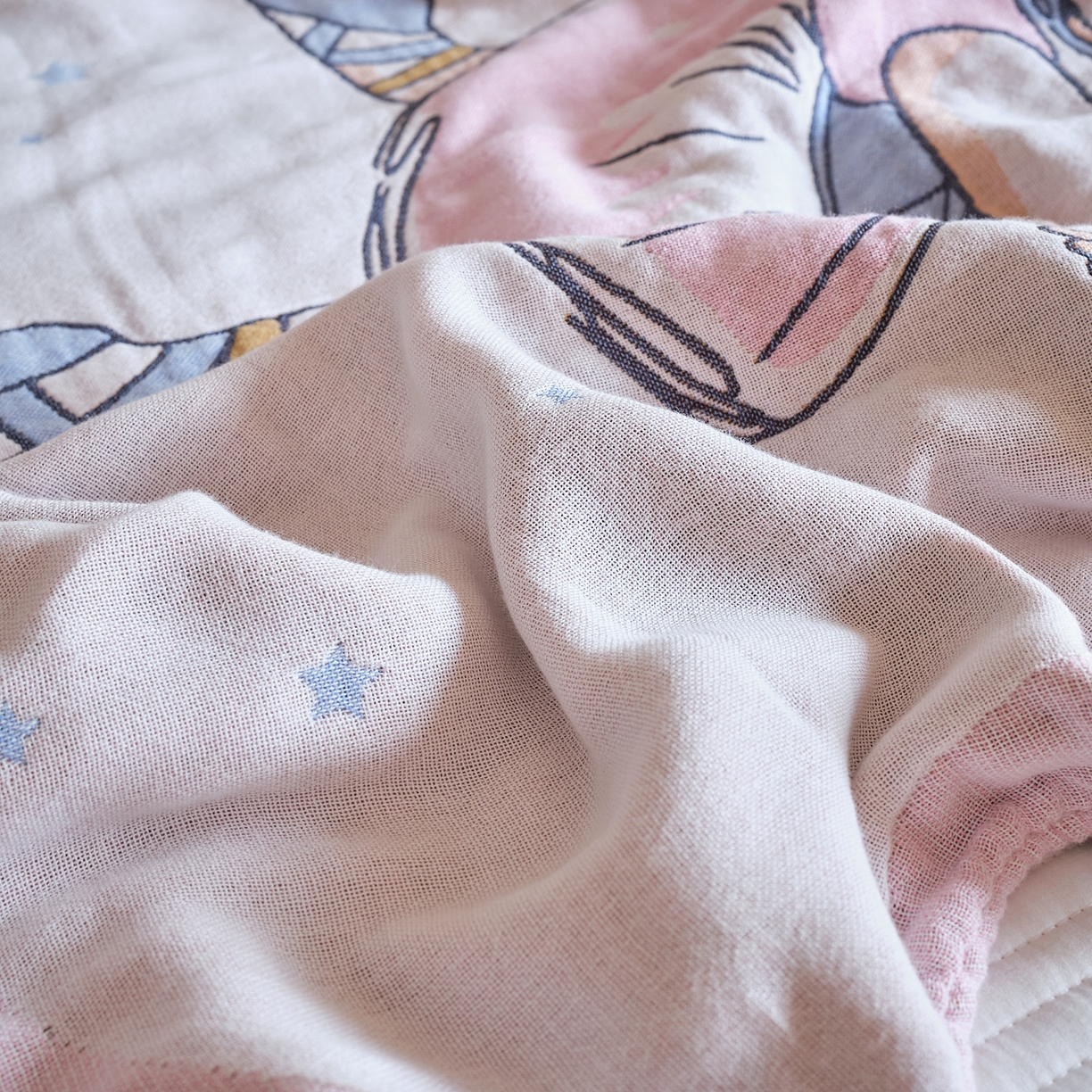 91家纺网 家纺一手货源 找家纺 （总）沐瑟家纺 2025新款卡通A类全棉四层纱布浴巾加大毛巾-第三组