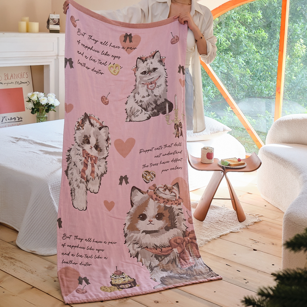 91家纺网 家纺一手货源 找家纺 （总）沐瑟家纺 2025新款卡通A类全棉四层纱布浴巾加大毛巾-第三组