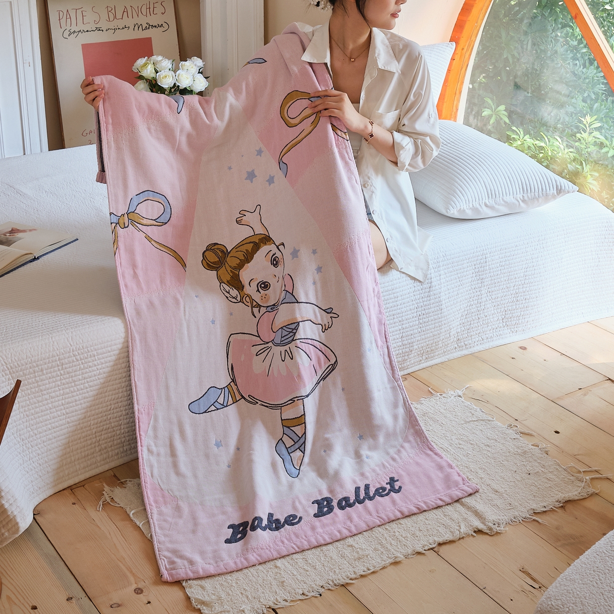 91家纺网 家纺一手货源 找家纺 （总）沐瑟家纺 2025新款卡通A类全棉四层纱布浴巾加大毛巾-第三组