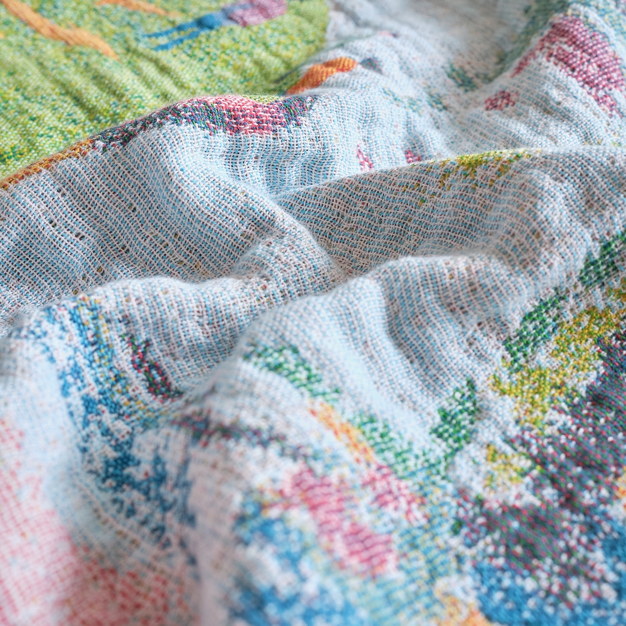 91家纺网 家纺一手货源 找家纺 沐瑟家纺 2025新款卡通A类全棉四层纱布浴巾加大毛巾-第三组 梦幻肯拉 80*160cm