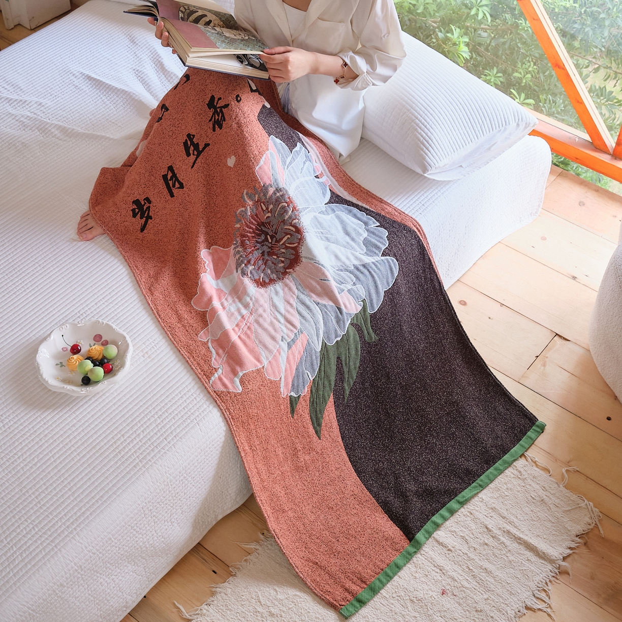 91家纺网 家纺一手货源 找家纺 沐瑟家纺 2025新款卡通A类全棉四层纱布浴巾加大毛巾-第三组 珍爱 80*160cm