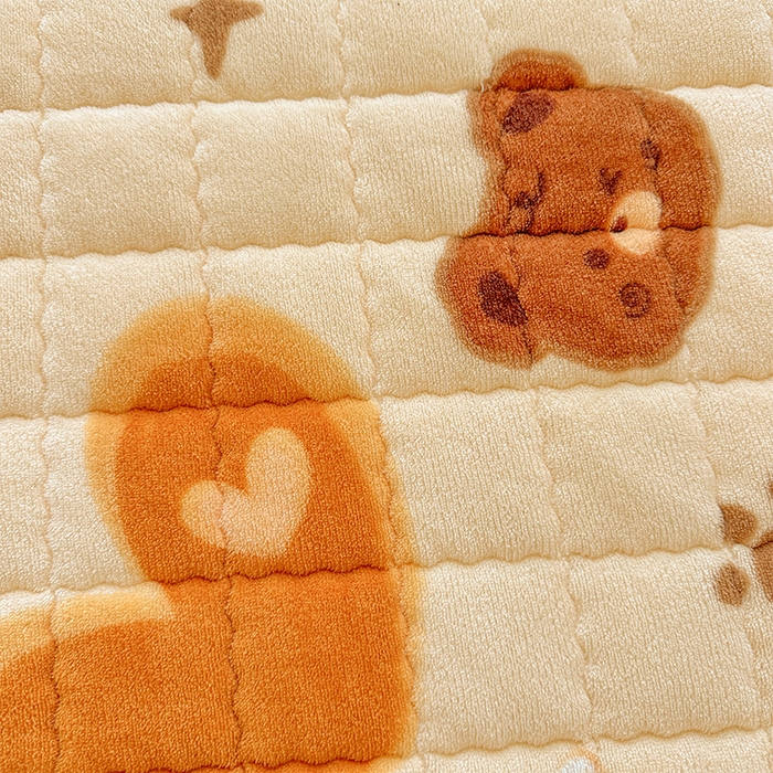 91家纺网 家纺一手货源 找家纺 澜妃 2025新款加厚牛奶绒卡通夹棉单床笠床笠单件单品床笠-亦甜系列 亦甜-巧克力熊